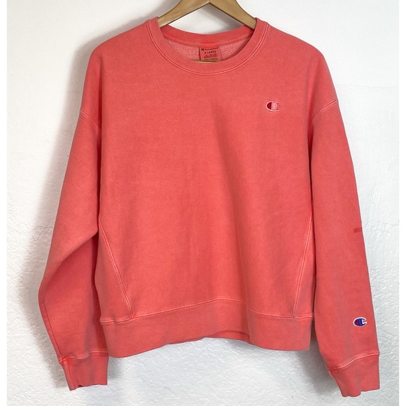 Champion Sweaters - CHAMPION Coral Dyed Crewneck Pullover Sweater